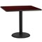 Emma and Oliver 42" Square Laminate Table Top with 24" Round Table Height Base